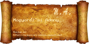 Mogyorósi Adony névjegykártya